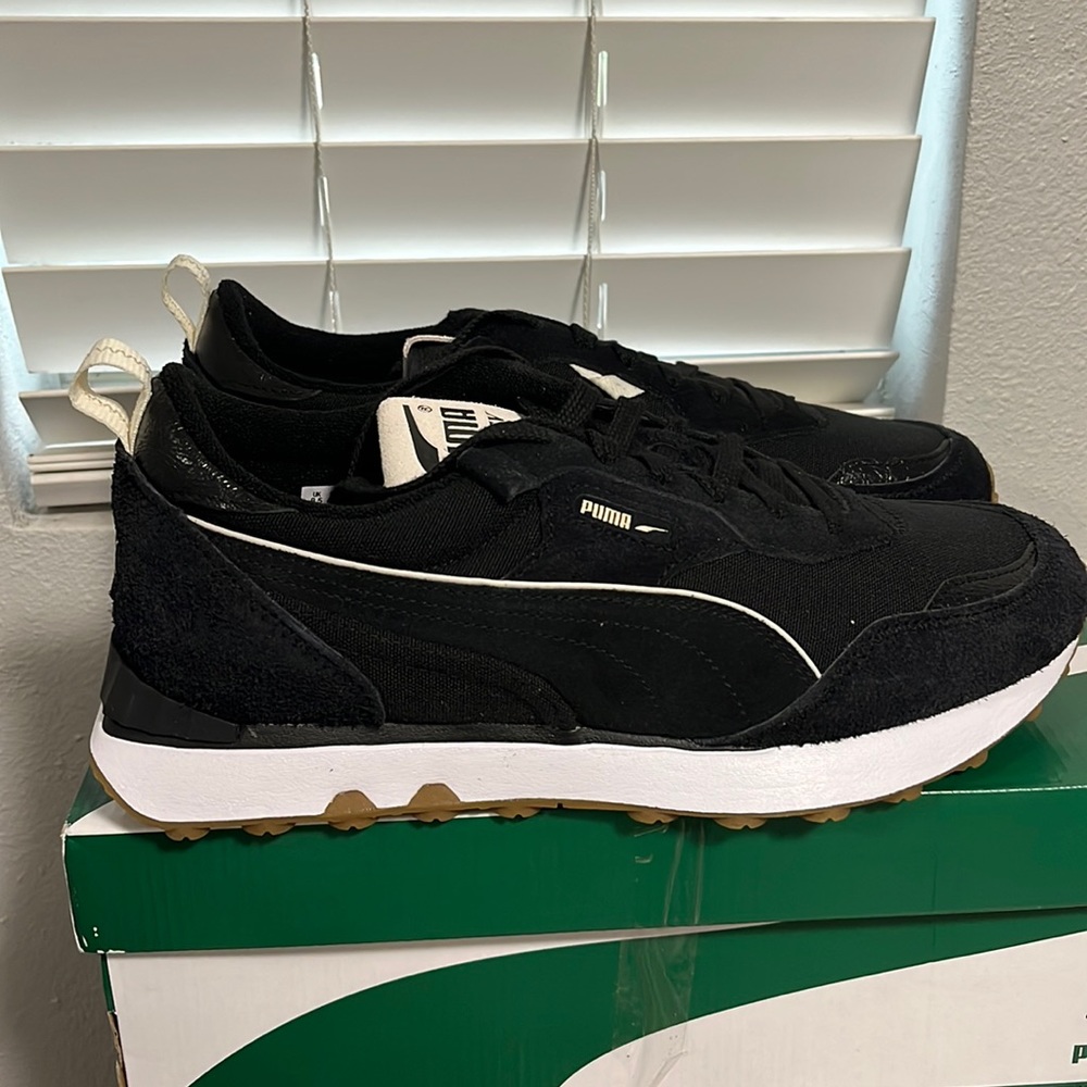 NWT Men's Puma Rider Future Vintage Casual Sneakers - Black Suede - 39016702 - Picture 2 of 11